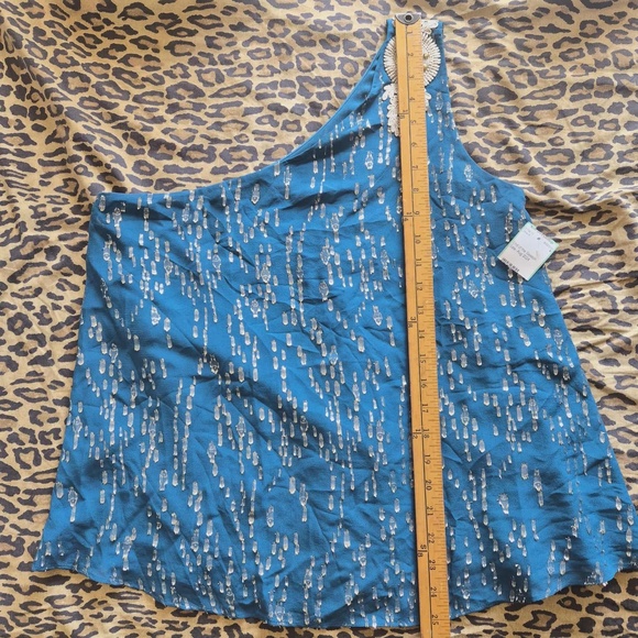 Lily Pulitzer NWT Inky Tidal Fish Clip Sienne Silk Metallic Draped Top US 8 - Picture 10 of 11